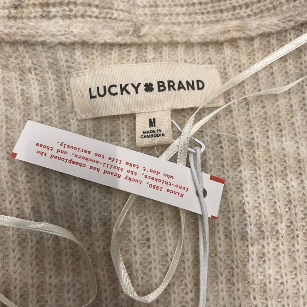 $119 Lucky Brand Wool Shawl Collar Open Front Cardigan Women’ Size M - Picture 12 of 16